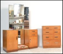 An early 20th Century Art Deco 1920's style birds eye walnut drop centre dressing  together with a