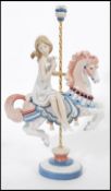 Lladro -  Porcelain Large Figure Group ' Girl on Carousel Horse ' Model No 1469. Issued 1985 -
