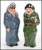 Two 20th Century collectable Staffordshire character jugs by Manor, the two jugs modelled as  '