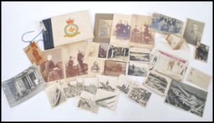 A collection of late 19th / early 20th century photographs and CDVs along with a Visit to RAF