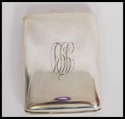 An early 20th Century silver hallmarked Robert Pringle & Sons vesta case of rectangular form, with