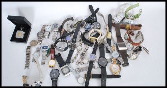 A large collection of watches to include Rotary chronograph, Sekonda, pocket watch, China Army, Solo