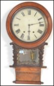 A Victorian 19th century wall clock with large dial, roman numeral chapter ring having glass