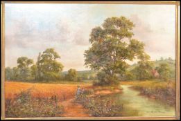 Colin Maxwell Parsons (born 1936) An oil on canvas painting depicting a rural scenes with figures