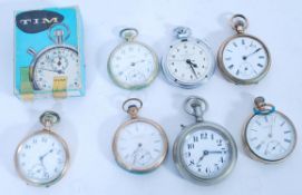 A collection of vintage pocket watches to include Waltham, Ingersoll, Elgin, etc. Along with a boxed