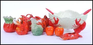 A group of vintage Lobster ware to include a Carlton Red Lobster pattern salad bowl and servers set,