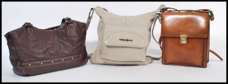 Vintage Fashion - A group of three ladies vintage leather handbags to include a Patrick Cox light
