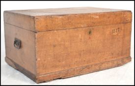 A 19th century large scrumble painted pine chest - trunk. Good original scrumble finish having