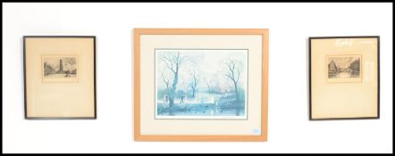 A framed and glazed landscape print by Helen Bradley, signed in the margin in pencil with gallery