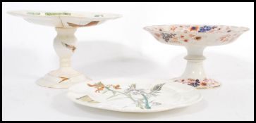 Two late 19th Century / early 20th Century Victorian tazza's to include a Doulton Kyoto imari