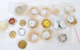 A collection of vintage late Victorian and early 20th century pocket watch movements most having