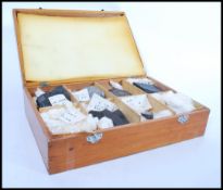 A cased set of 20th Century Chinese geology examples to include Limestone from the Triassic period