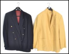 Vintage Fashion - Yves Saint Laurent - A classic navy double breasted blazer with original brass