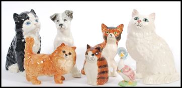 A group of vintage ceramic animals to include Royal Doulton, USSR, Royal Albert figure of Mother