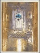 A limited edition 20th Century colour etching by Lucy Willis entitled 'Midday Hour' depicting a