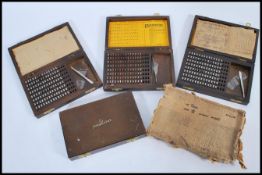 A collection of five vintage early 20th Century boxed Imperial Typewriter replacement letter