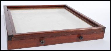 A vintage early 20th century Edwardian mahogany counter top point of sale haberdashery jewellery box