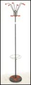 A 1970's retro atomic / sputnik coat hat stand having red ball finial hooks with chrome and ebonised