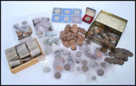 A collection of vintage Great Britain and World coins to include commemorative crowns. some 19th