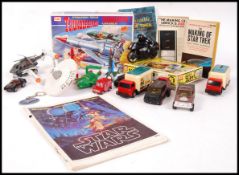 ASSORTED TV AND FILM RELATED SCALE DIECAST , MODEL KITS AND BOOKS