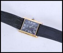 A vintage Cartier Must De watch having a 20m gold plated sterling silver 925 case and set to a