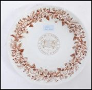 A 19th century Armorial ceramic plate marked for the ' City of Salisbury ' complete with the crest /