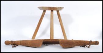 A 19th Century Victorian Dairy Maids yoke, retaining original chains and stamped WM together with an