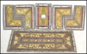 A fantastic group of 19th century Aesthetic movement lead glass stained glass panels comprising of