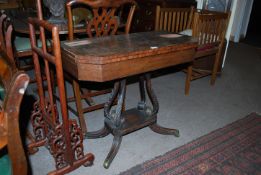 A 19th century George III mahogany card / games table in the manner of Gillows. Raised on a