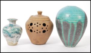 A group of vintage studio art pottery to include b