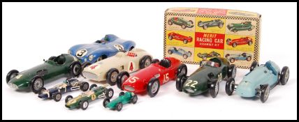 ASSORTED MERIT MADE PLASTIC MODEL RACING CARS