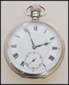 An early 20th century silver hallmarked full hunter pocket watch having a fusee movement. The