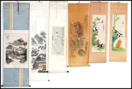 A collection of 20th Century watercolour Chinese / Japanese scrolls, each painting signed with