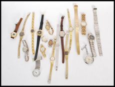 A collection of vintage ladies watches to include Andre Zach,Mason Bristol, Timex, Nurses watches,