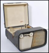 A vintage 20th Century four speed Philco portable record player, hinged lid with carry handle to the