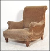 A 19th century Victorian Gillows style mahogany armchair. Raised on mahogany turned legs with