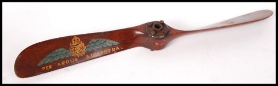 An early 20th century RFC - Royal Flying Core presentation miniature propeller being hand painted