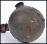 An early 20th century African Congalese Luba tribe - Tribal chiefs gourd pipe. Of bulbous form
