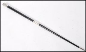 An exceptional Oskar Olsen silver and ebony hallmarked conductors baton. Of tapering form with