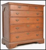 17TH CENTURY COUNTRY OAK 2 OVER 4 JACOBEAN CHEST O