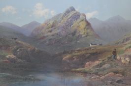 William Arnee Frank (1808-1897) A watercolour painting of a Welsh / Scottish landscape with