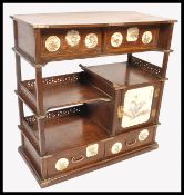 A JAPANESE SHIBAYAMA DECORATIVE TILE INLAID TABLE