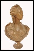 A believed early 19th century large terracotta bust study of a maiden in the manner of Augustin