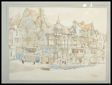 A watercolour painting entitled 'The Cross at Ches