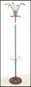 A 1970's retro atomic / sputnik coat hat stand having red ball finial hooks with chrome and ebonised