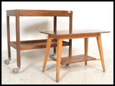 A retro Danish inspired mid century teak wood butl