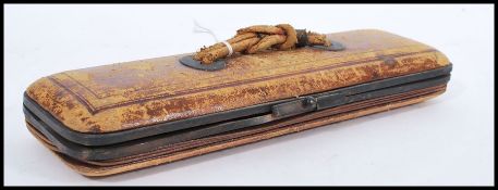 A 19th Century Victorian expanding leather glove box together with costume jewellery to include