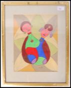 ABSTRACT PAINTING OF FIGURES BY ODETTE SPIER