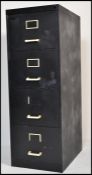 A 20th century metal Industrial filing cabinet hav
