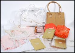 A selection of vintage 1920's / 30's pink and white linen underwear / under garments to include